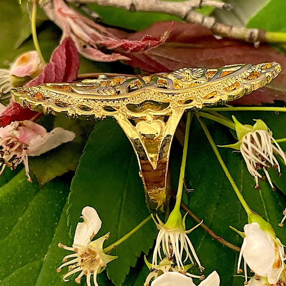 Gold Plated Daisy Stretched Boho Ring - Picture 12 of 15